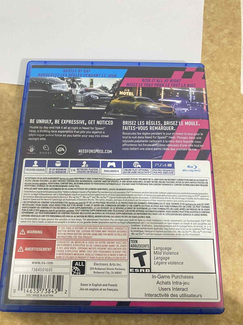 Need for Speed Heat - PS4 (Category: PlayStation) located in Manila. Submitted by kirstenbernice (Listing ID 1397831724, Image 3). Description: 🎮 Need For Speed Heat 📦 Complete disc, well-kept, plays smoothly 📍 Meet-up or shipping available 💸 Mode of payment: - Gcash for delivery - Cash or gcash for meetup 💰For take all bundle (from 2,700 to 2,500) - Ghost Recon Breakpoint - Overcooked! + Overcooked! 2 - NFS Heat Check my other listings for 