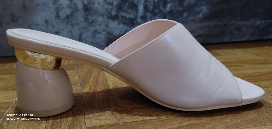 Parisian Pink/Nude Heels Size 8 (Category: Heels) located in Bulacan. Submitted by livetiger_ca147c (Listing ID 1397941561, Image 2). Description: - US Size 8 / EUR 38 - Square toe design - Gold-accented heel - Neutral nude color - Perfect for various occasions.