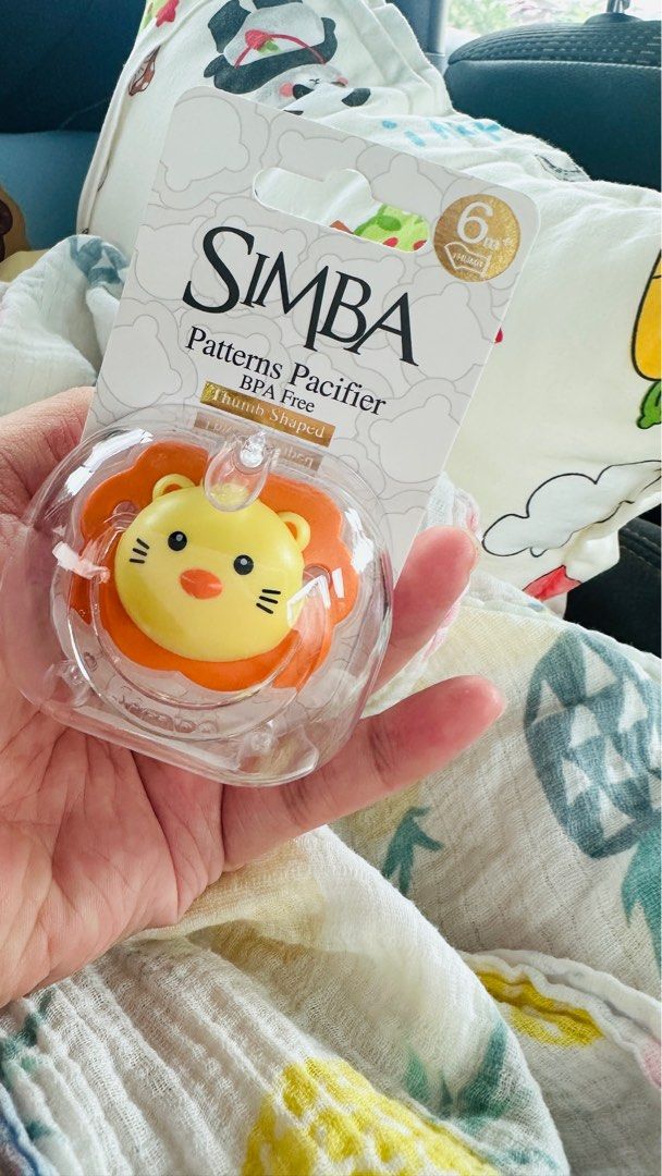 Simba Patterns Pacifier (6m+) (Category: Soothers & Pacifiers) located in Singapore. Submitted by kckc9393 (Listing ID 1397883577, Image 1). Description: - Brand new Simba Patterns Pacifier - BPA-free, thumb-shaped silicone - Suitable for babies 6 months and older - Comes in original packaging - Ready to use!.
