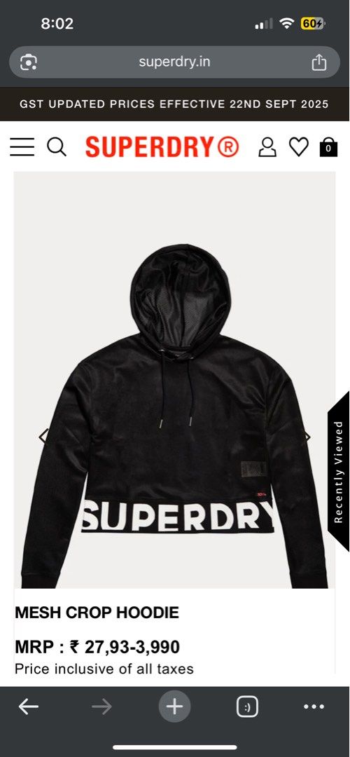 Superdry mesh crop hoodie (Category: Activewear) located in Manila. Submitted by hellothere2012 (Listing ID 1397777708, Image 2). Description: Can fit xs to small Superdry women´s Mesh crop Hoodie. Perfect for layering this 90s inspired hoodie features an all over mesh design perfect for exercise and casual wear. Featuring an adjustable drawstring hood, the mesh crop hoodie is finished a Superdry logo across the hem. .