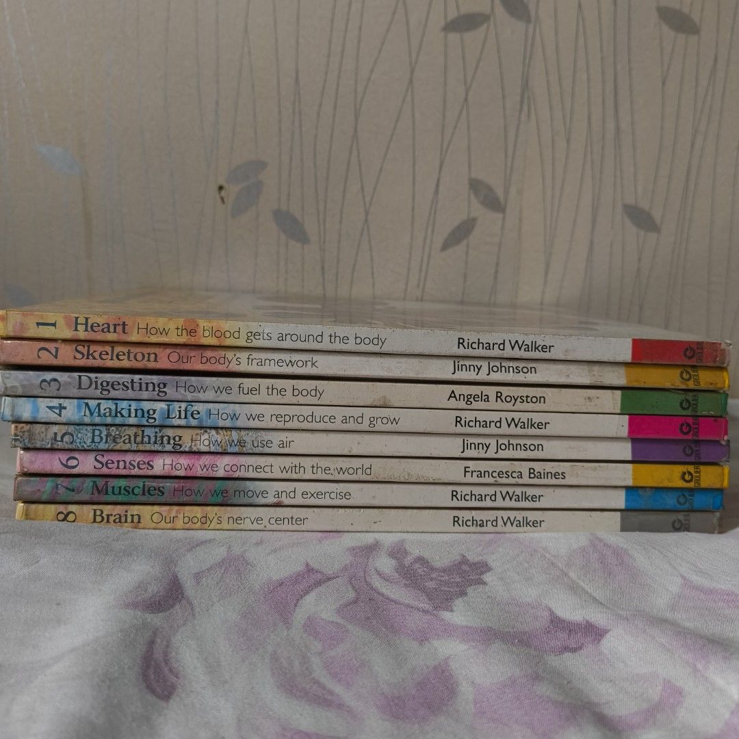 Under the Microscope Series - Human Body Books (Encyclopedia) (Category: Textbooks) located in Pasig City. Submitted by faeclothing (Listing ID 1397791596, Image 1). Description: - 8-book set from the "Under the Microscope" series. - Topics covered: heart, skeleton, digestion, making life, breathing, senses, muscles, and the brain. - Explores different aspects of the human body. - Great for young science and biology enthusiasts. - Features titles