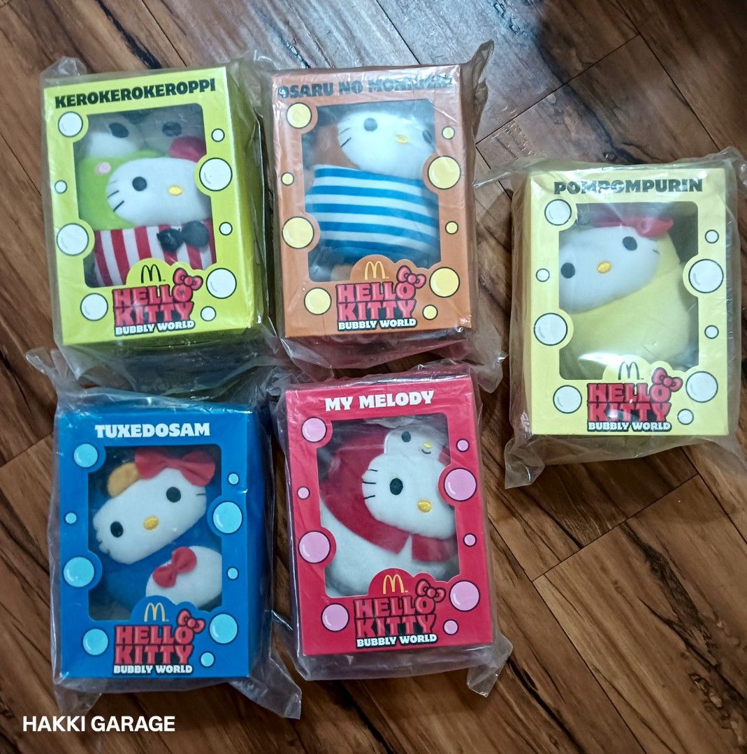 Maybe Hello Kitty 2014 COMPLETE SET LIMITED EDITION MCDONALD'S HELLO KITTY BUBBLY WORLD ...