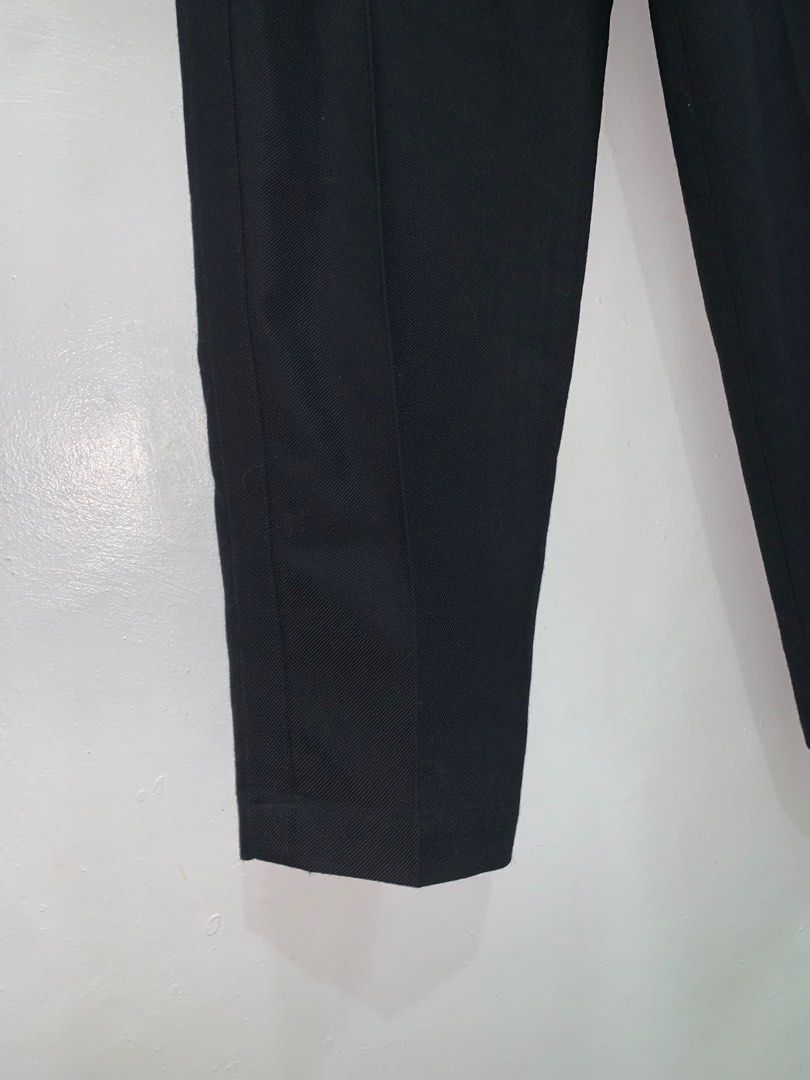 90’s YOHJI YAMAMOTO - Y’s FOR MEN SOLID WOOL TROUSERS (Category: Trousers) located in Cavite. Submitted by ___layern0ne (Listing ID 1398156380, Image 3). Description: Tagged Size: 3 Waistline: 31 Front Rise: 13 inches Leg Opening: 7.7 to 8 inches approx (slightly stretchable) Length: 43 inches Measured laid flat and at its longest point Color: Black Composition: 100% Laine Wool (main), 100% Cupro (doublure lining) Slightly wrinkled due to storage