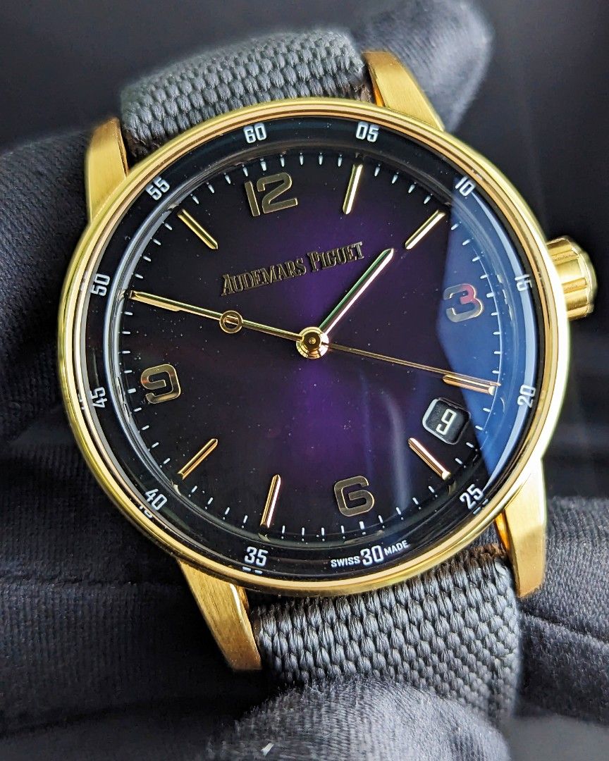 [ 2022 PURPLE 🟣 ] AP 11.59 Code Rose Gold 41mm 15210OR 15210 15210OR.OO.A002KB.02 Audemars Piguet (Category: Watches) located in Singapore. Submitted by bayfort (Listing ID 1398027354, Image 1). Description: Model: 15210OR.OO.A002KB.02 Dated: 2022, warranty till 2027 Case Size: 41mm Comes with: Full Set Condition: Lightly used preowned condition Original Box: Yes Original Cert: Yes ----------------------- www.bayfort.sg [ ACRA Registered Company