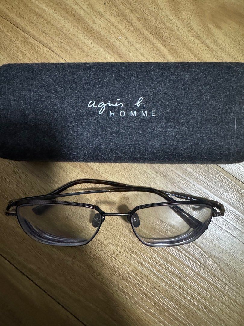 Agnes B. Homme Titanium Eyeglasses (Category: Sunglasses & Eyewear) located in Makati City. Submitted by rightupyouraly (Listing ID 1398158499, Image 3). Description: ✨ Almost new, bought from Sarabia Optical for 9k; so light and flattering with ang face shape; quality is 💯 ✨ Comes with case and wiper ✨ With prescription lenses but can be replaced at ang optical shop ✨ Perfect as a high-quality alternative to Gentle Monster metal glasses Slightl