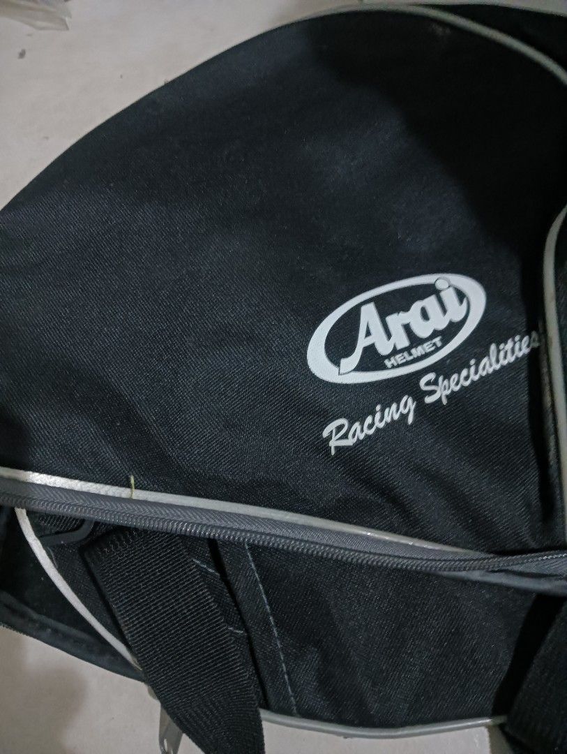 Arai Helmet Bag (Category: Motorcycle Accessories) located in Singapore. Submitted by squiddy69 (Listing ID 1398048394, Image 1). Description: Good Condition Fast Deal $30 Cash & Carry No Nego Sorry.
