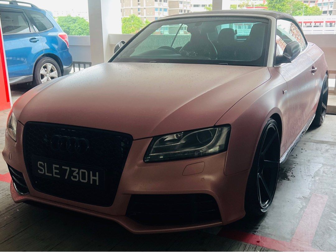 Audi S5 Cabriolet 3.0 TFSI quattro S-tronic (A) (Category: Used Cars) located in Singapore. Submitted by deviel200692 (Listing ID 1398156920, Image 3). Description: 2023 1. Brand New Buttons Convertible 2. Bilstein b12 suspension Bestine b12 3. New Mechatonic 2024 1. Brand new alternator & battery 2. APracing 7040 brake pad 3. ⁠Brembo dot 4 brake flush all wheels 4. ⁠RCS high carbon rotor, custom spec 5. ⁠034 Motorsport Full stage 2 plus modified