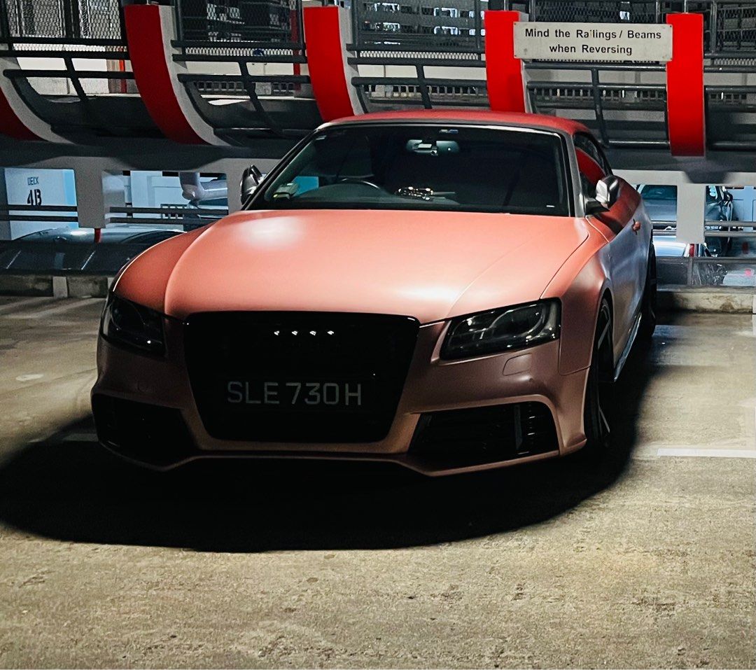 Audi S5 Cabriolet 3.0 TFSI quattro S-tronic (A) (Category: Used Cars) located in Singapore. Submitted by deviel200692 (Listing ID 1398156920, Image 1). Description: 2023 1. Brand New Buttons Convertible 2. Bilstein b12 suspension Bestine b12 3. New Mechatonic 2024 1. Brand new alternator & battery 2. APracing 7040 brake pad 3. ⁠Brembo dot 4 brake flush all wheels 4. ⁠RCS high carbon rotor, custom spec 5. ⁠034 Motorsport Full stage 2 plus modified