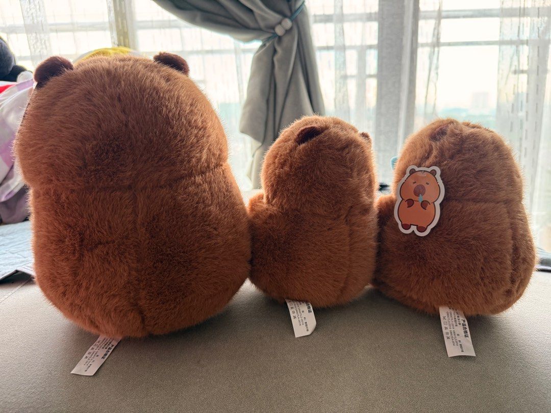 Authentic Capybara (Category: Plushies & Soft Toys) located in Seri Kembangan. Submitted by preloved_uniqueness (Listing ID 1398076702, Image 2). Description: Brand New Small - RM35 each Big - RM65 Comes with vibration from pulling the snorts.