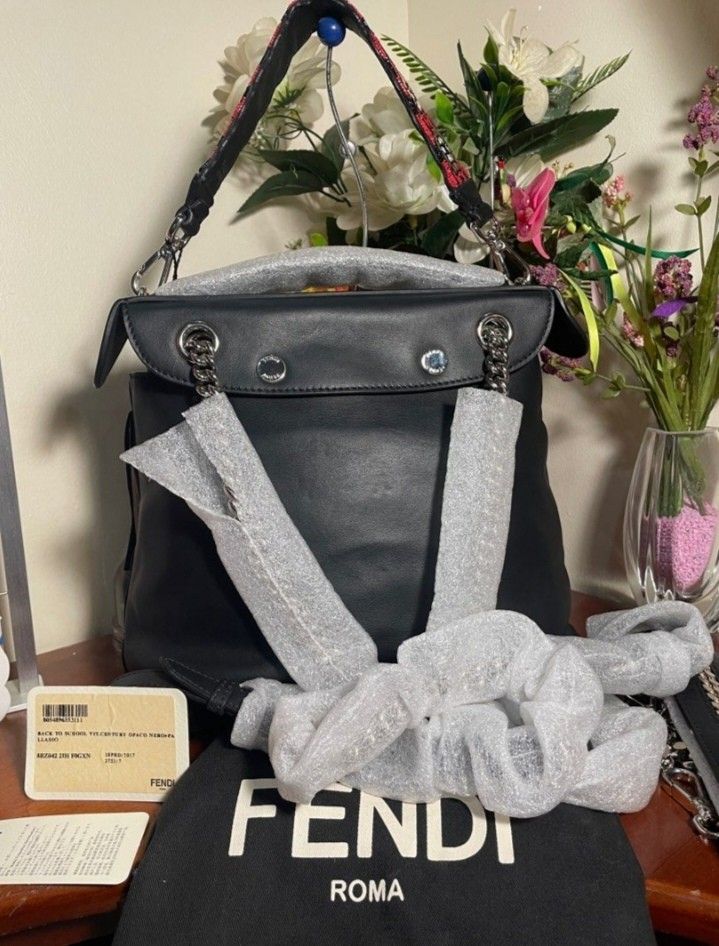 Authentic💯Fendi Black Leather Backpack Two Way bag (Category: Luxury Bags & Wallets) located in Tagum. Submitted by maryjanepradalux (Listing ID 1398086222, Image 3). Description: *Brandnew *With card & Dustbag *No Issue *Fendi *Money Back Guarantee if proven fake Pm for more details.