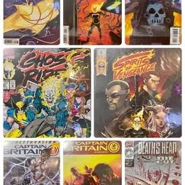 Batang 90’s Marvel Comics Ghost Rider and others (Category: Comics & Manga) located in Quezon City. Submitted by zazzsan (Listing ID 1398024801, Image 1). Description: Ghost Rider and Xmen #27 - 250 Spirits of Vengeance #1 - 250 Cosmic Ghost Rider and Silver Surfer #3 - 200 Ghost Rider #7 - 200 Marvel Destroyer #1 - 150 Secret Invasion Captain Britain #2 - 150 Captain Britain # 6 - 150 Marvel Deaths Head and Diecut #1 - .