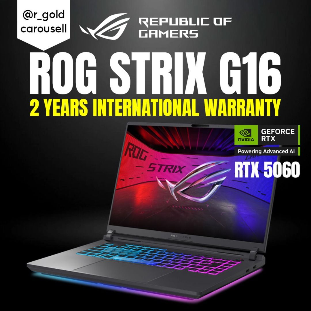 BNIB ROG Strix G16 (2025) NVIDIA GeForce RTX 5060 - Intel Core Ultra 9 ...