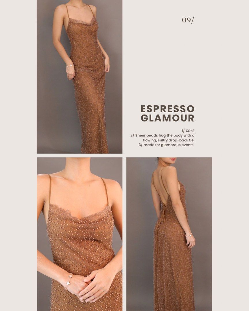 Brown Formal Dress FOR RENT (Category: Dresses) located in Manila. Submitted by regaliarack (Listing ID 1398139023, Image 2). Description: FOR RENT formal dress Size S (34-25-34)(stretchable) (CAN FIT XS-S) ⬥ The minimum rental period is 1 day (24 hours). ⬥ The rental period starts at the confirmed pick-up or delivery time and ends at the agreed return date and time. ⬥A security deposit of ₱1,000 is required. This will be fully refunded once the 