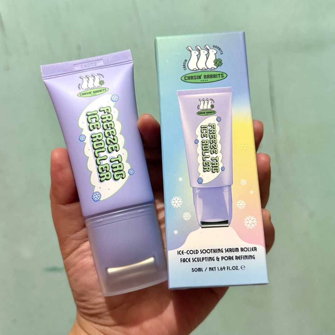 Chasin' Rabbits Freeze Thaw Ice Roller (Category: Face Care) located in Taguig. Submitted by cris_021 (Listing ID 1398152927, Image 1). Description: - Chasin' Rabbits Freeze Thaw Ice Roller - Face sculpting and pore refining - Contains 50ml / 1.69 fl. oz. - Expiration Date: April 1, 2027 Used once Loc taguig.