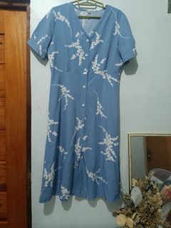 Soft Jacquard Yellow Bakuna Off shoulder Church Pagsamba Sunday Midi ...