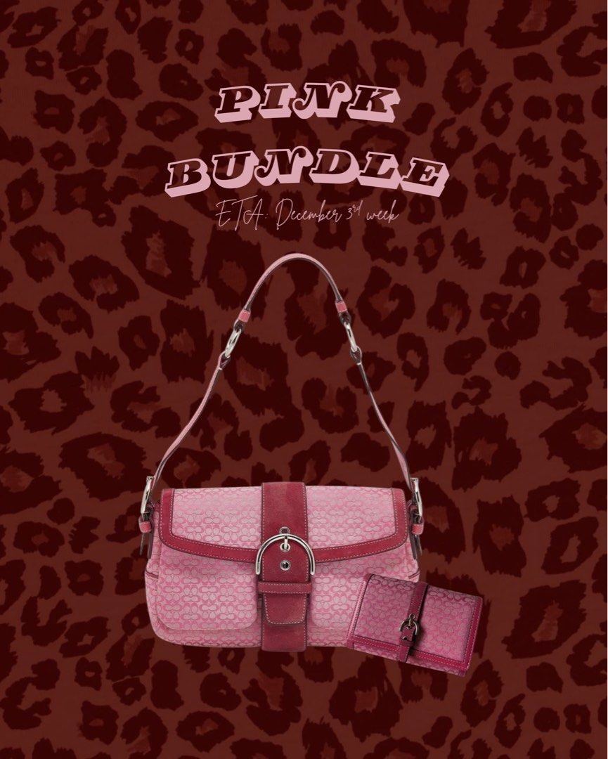 Coach Pink Soho with Wallet (Category: Luxury Bags & Wallets) located in Dagupan City. Submitted by nicacloset.ph (Listing ID 1398164070, Image 1). Description: IN TRANSIT 🎀 Open for early dibs! condition: Ranks S Photo for reference only, CTTO 💫.