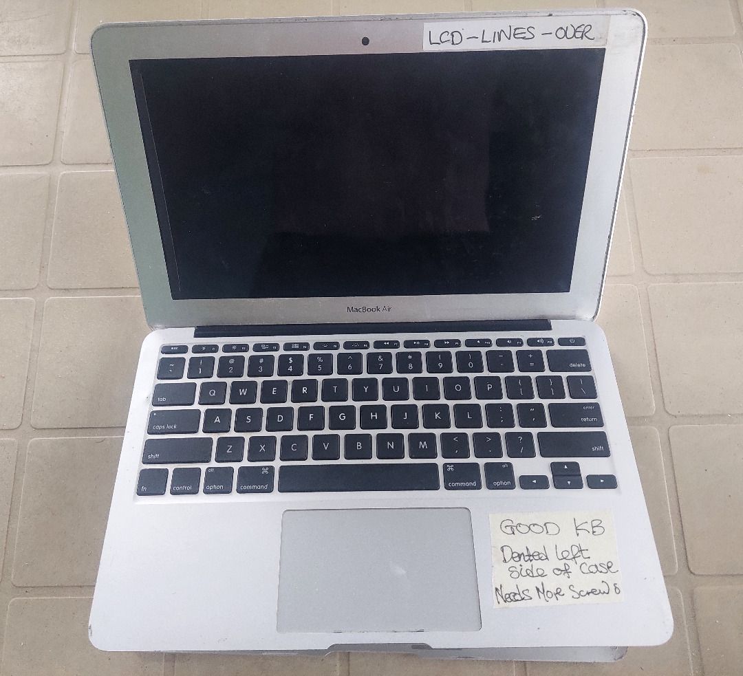 DEFECTIVE MacBook Air 11" (2014) A1465 (Category: Laptops & Notebooks) located in Tagbilaran City. Submitted by rjv1977 (Listing ID 1363287805, Image 1). Description: DEFECTIVE 2014 MacBook Air 11" 1.4 GHz i5 / 128 GB SSD / 4 GB RAM ISSUES: Unknown / No Power / Defective LCD Battery Service Recommended ARABIC Keyboard > ABC Keys Unit ONLY NO CHARGER For Parts Only - Is what it is.