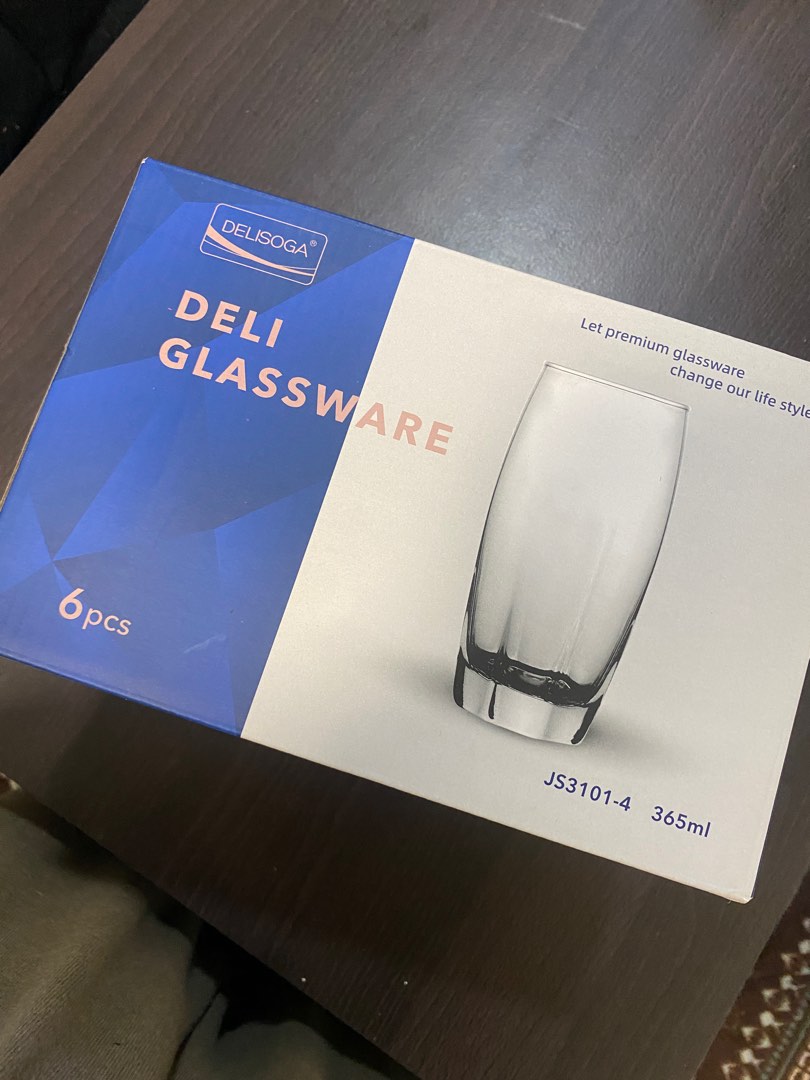Deli Glassware Ribbed Delisoga Deli Glassware Set of 6 (inc ship), Furniture & Home Living ...