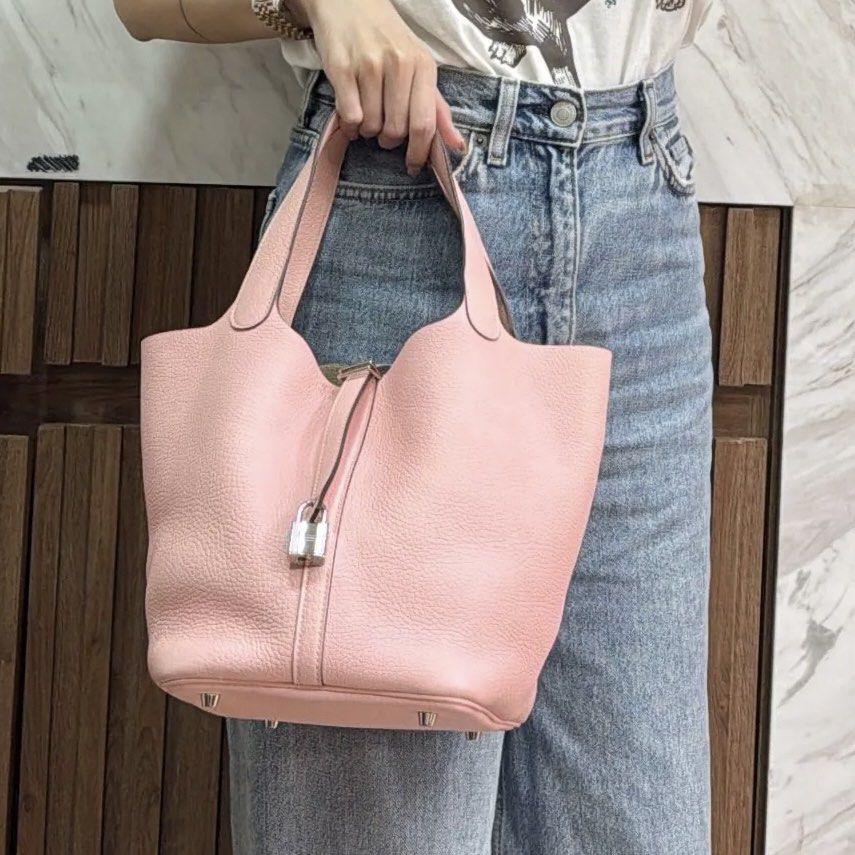 Hermes Picotin 22 Rose Sakura SHW (Category: Luxury Bags & Wallets) located in Quezon City. Submitted by __12345 (Listing ID 1398039600, Image 1). Description: Hard to find and one of the most sought after colors 💗 - Preorder (2 weeks eta) - 9/10 good condition - Stamp X - Includes dustbag, lock & key, and entrupy - Available for meet ups/delivery - Detailed photos available upon request - Guaranteed authentic or money back! Open to sourcing req
