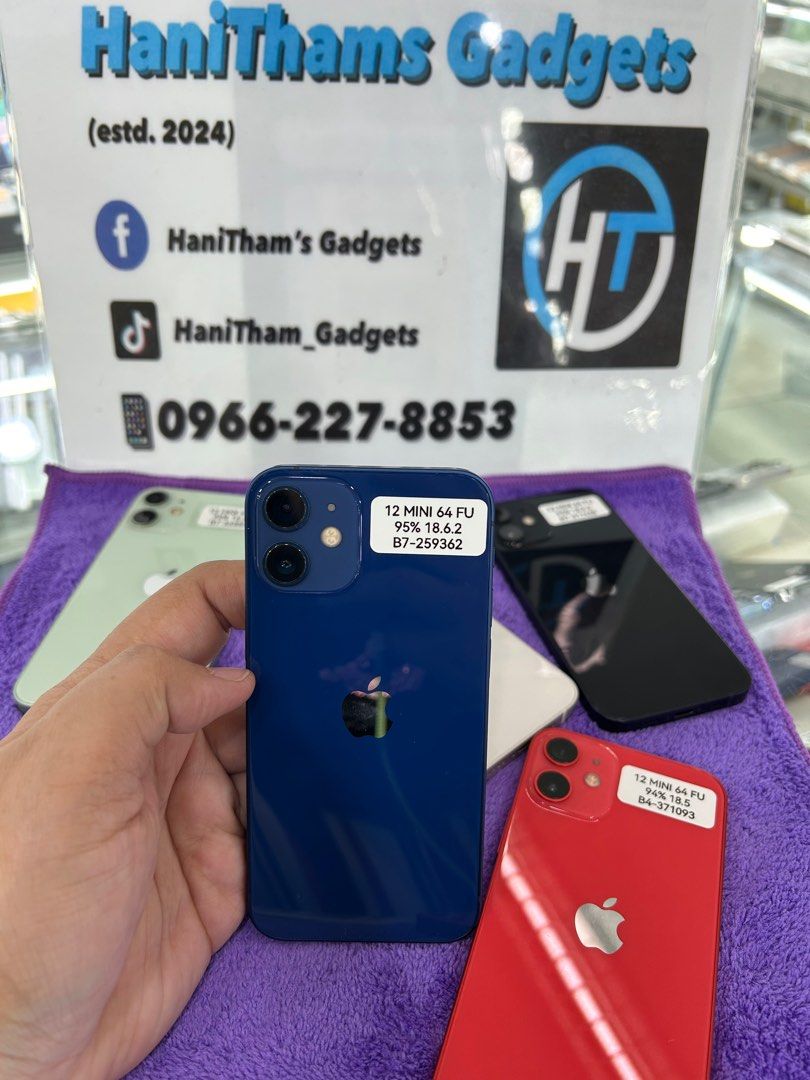 Iphone 12 mini 64gb (Category: iPhone 12 Series) located in San Juan City. Submitted by nunte2249224 (Listing ID 1398008161, Image 2). Description: Iphone 12 mini 64gb Battery health - 90% pataas Colors - white red blue black green Openline No history of repair No hidden issues Free 3u tools Unli checking and unli reset Face id and true tone working 100% legit MOP: -cash -gcash -ggives and spaylater (with 6% interest) -credit card -bank transfer 