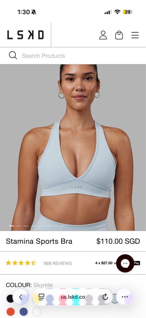 LSKD Stamina Sports Bra Skyride, Women's Fashion, Activewear on