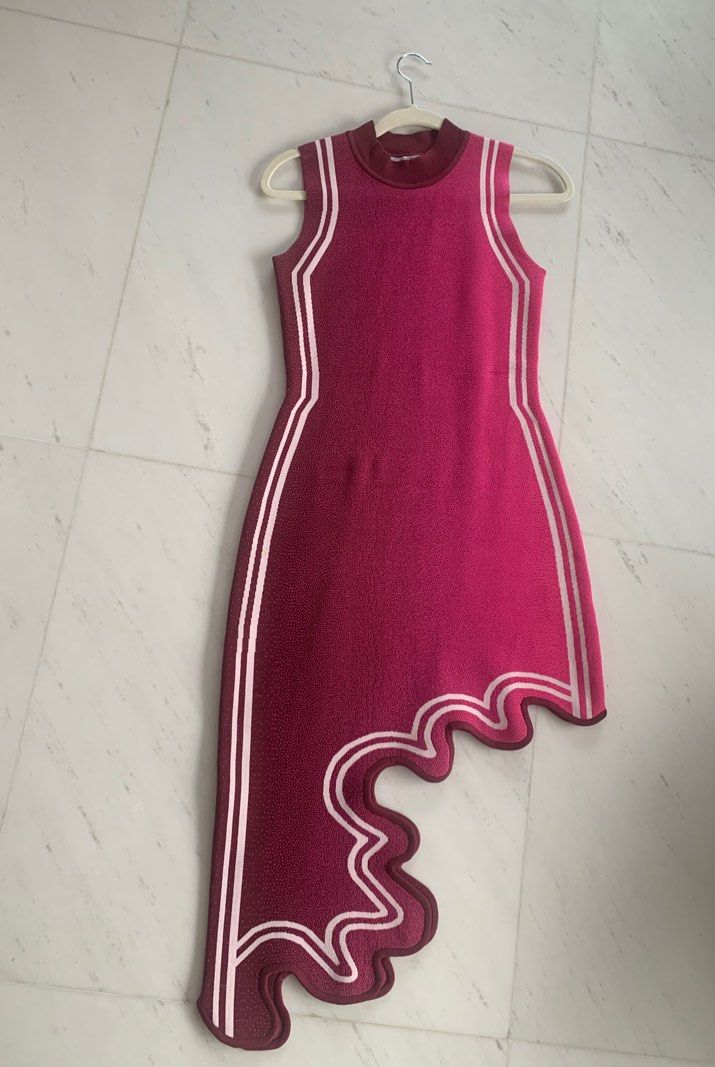 lydia asymmetrical dress LYDIA Asymmetrical Dress in Painted Lattice main image 0