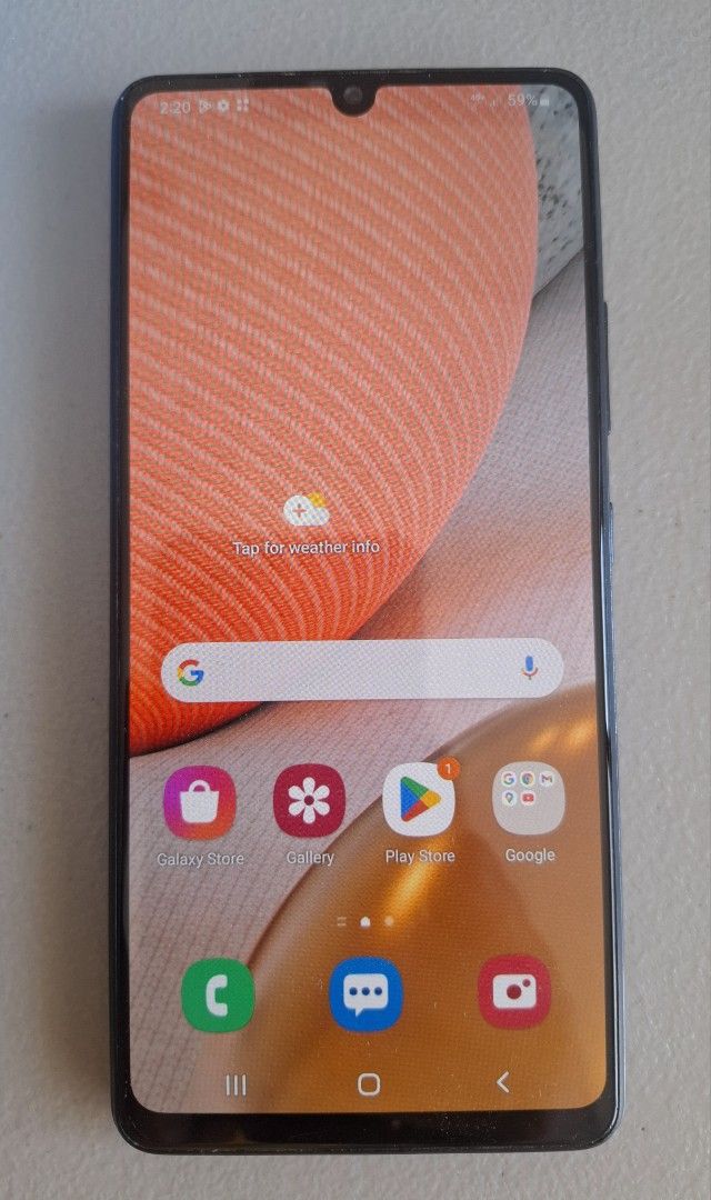 Samsung A42 5g (Category: Samsung) located in Valenzuela. Submitted by dongsor1978 (Listing ID 1397987632, Image 1). Description: Pls read samsung A42 5g. good working condition willing to be tested, bawal sa maselang. Selling " As is " meet up valenzuela, meycauayan area. please manage your expectations. PRICE IS FIRM!!!! RFS. : decluttering.