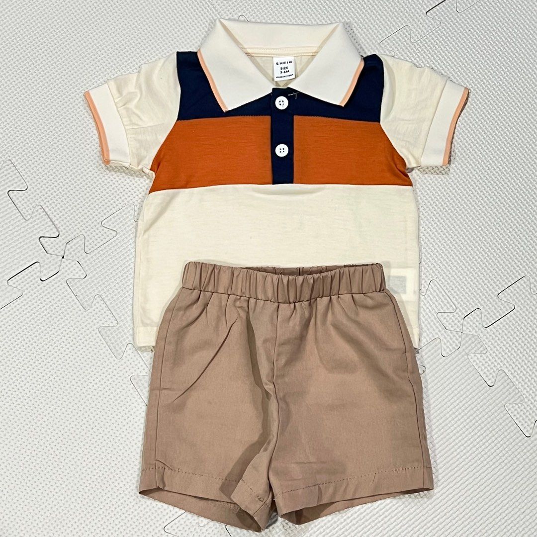 SHEIN Polo Shirt/Shorts Set (Category: Babies & Kids Fashion) located in Taguig. Submitted by furugi.ph (Listing ID 1398128106, Image 1). Description: Size: 3-6mos.