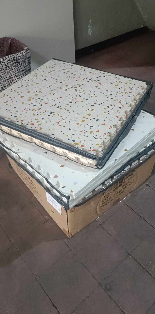 6PCS EVA XL Terrazzo Playmats (Category: Infant Playtime) located in Manila. Submitted by katocampo (Listing ID 1398263006, Image 2). Description: RESTOCKED! 6pcs / 1 set EVA XL TERRAZZO KIDS PLAYMAT P1,390/ SET 🧩 60 cm playmat 🧩 180*120 cm assembled size 🧩 1.2 cm thickness 🧩 Designs available: white terrazzo, brown terrazzo, orange terrazzo 🧩 GCash or Chinabank Transfer only 🧩 Deliver or pickk up thru lalamove 📍 Mayhaligue St. Sta. Cruz, 