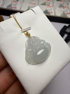 Burmese A-Grade Jadeite Buddha Pendant, Nuo Bing Type, 18K Gold Clasp - Wholesale from Hong Kong Store, Guaranteed Authentic A-Grade64221778566785110