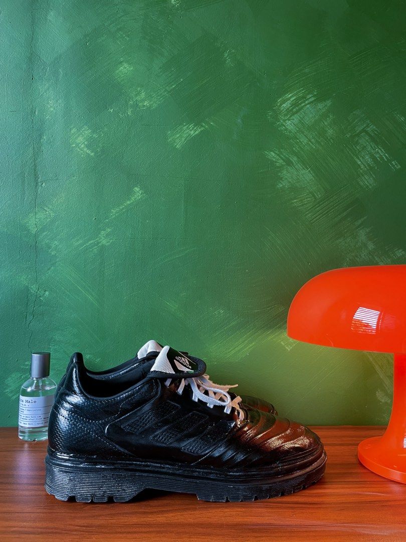 Reworked Adidas Copa Sneakers (Category: Sneakers) located in Cagayan de Oro. Submitted by takehighground (Listing ID 1398326976, Image 3). Description: Reworked Adidas Copa 8-8.5 us 26-26.5 cm Originally a black and white colorway, and I painted it black all the way. Black don't crack yours for 3000, join the channel broadcast for free to get this for 2500 only only..