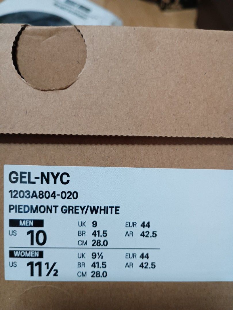 ASICS GEL-NYC piedmont grey/white sneaker - mens US 10 (Category: Sneakers) located in Singapore. Submitted by kal203 (Listing ID 1398192169, Image 2). Description: - Brand new ASICS GEL-NYC sneakers - Color: Piedmont Grey/White - Men's US size 10 - Includes original box - Comfortable and stylish design - Suitable for everyday wear and workouts -Slight nego.