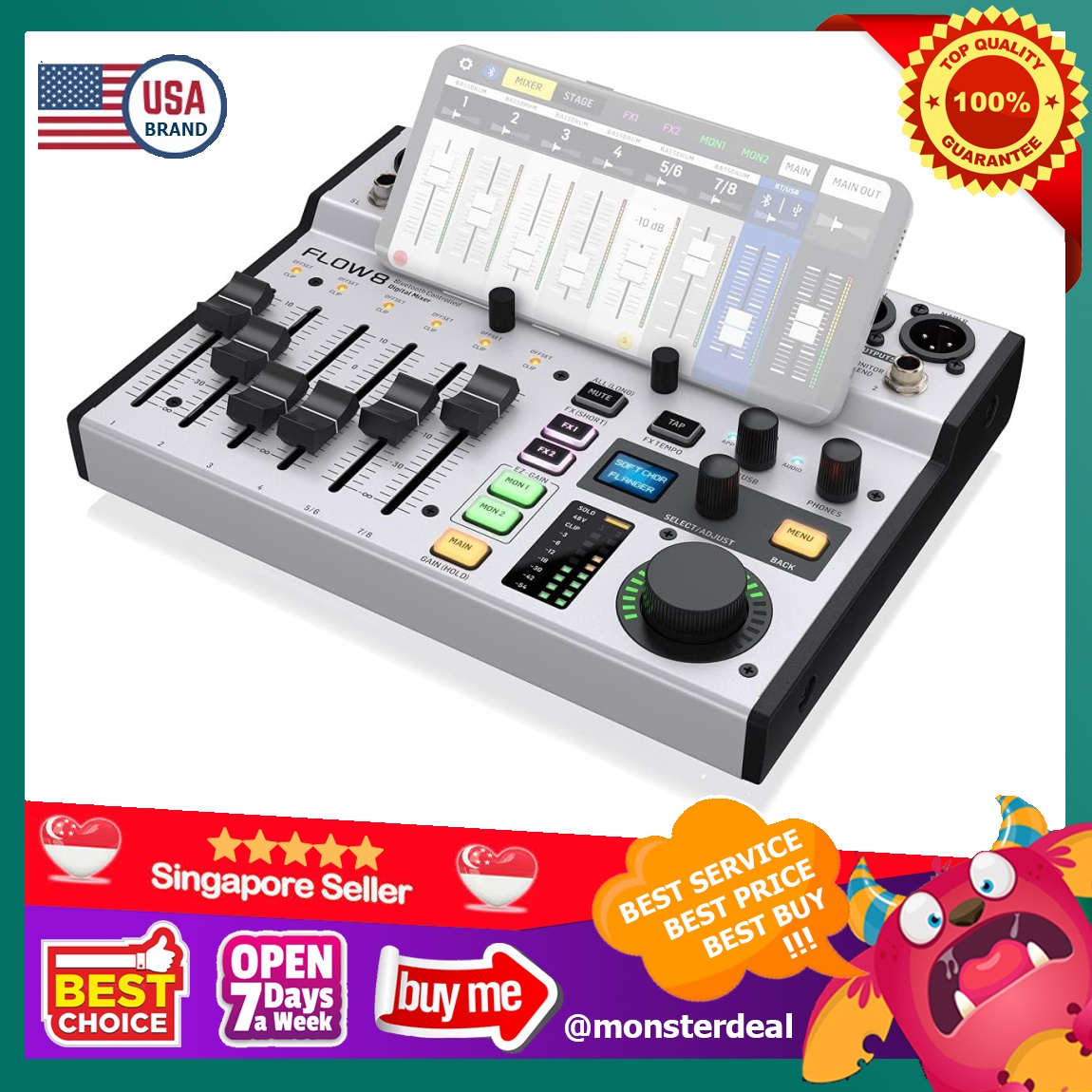 Behringer 8 Channel Digital Mixer with USB Audio Interface Support ...