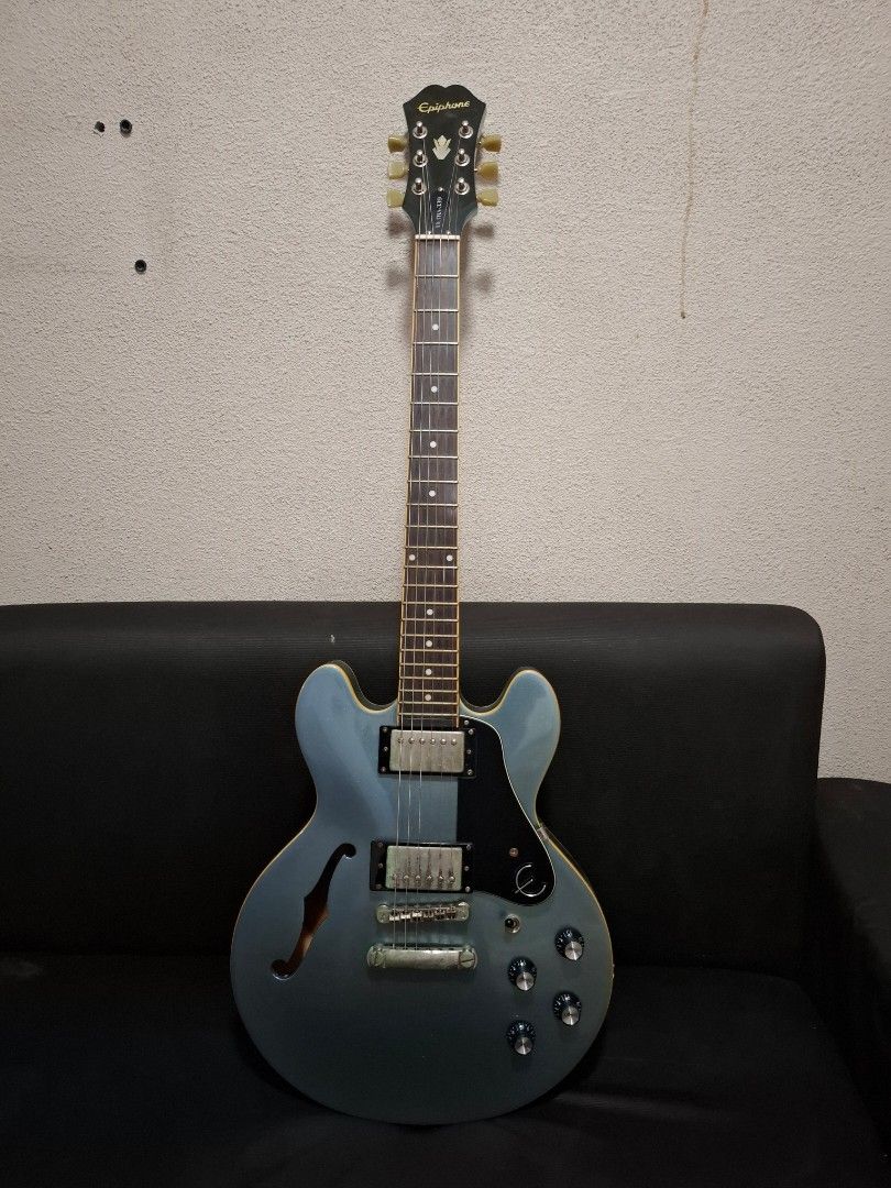 Epiphone Ultra-339 Electric Guitar (Category: Musical Instruments) located in Manila. Submitted by angelicaamor (Listing ID 1398230965, Image 1). Description: Epiphone ES 339 ULTRA PELHAM BLUE- 25K SQUIER STRAT - 5K If package bigay ko na lang 30k RFS : EMERGENCY PM for more details - Epiphone Ultra-339 electric guitar - Stunning blue finish - NanoMag pickup control with treble, bass, and gain knobs - Classic headstock design with Epiphone logo a