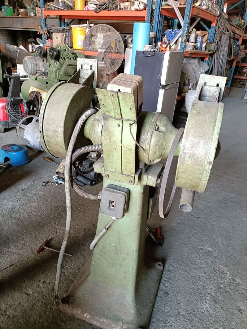 Grinder (Category: Others) located in Shah Alam. Submitted by amerly (Listing ID 1398239213, Image 3). Description: 300mm Double End Pedestal Grinder ✅Heavy Duty Grinder (Used) ✅Made in :China ✅Voltage:220/380v ✅Hp:2 ✅Phase:3 ✅Rpm:1420 👉🏻Size Approximately: L 67cm x H 120cm x W 45cm 👉🏻Right Wheel:4cm x 8cm 👉🏻Left Wheel:6cm x 12cm ✅Running condition Self Pickup🛻🚛 note: Due to differences in display and lighting effects, the actual color of