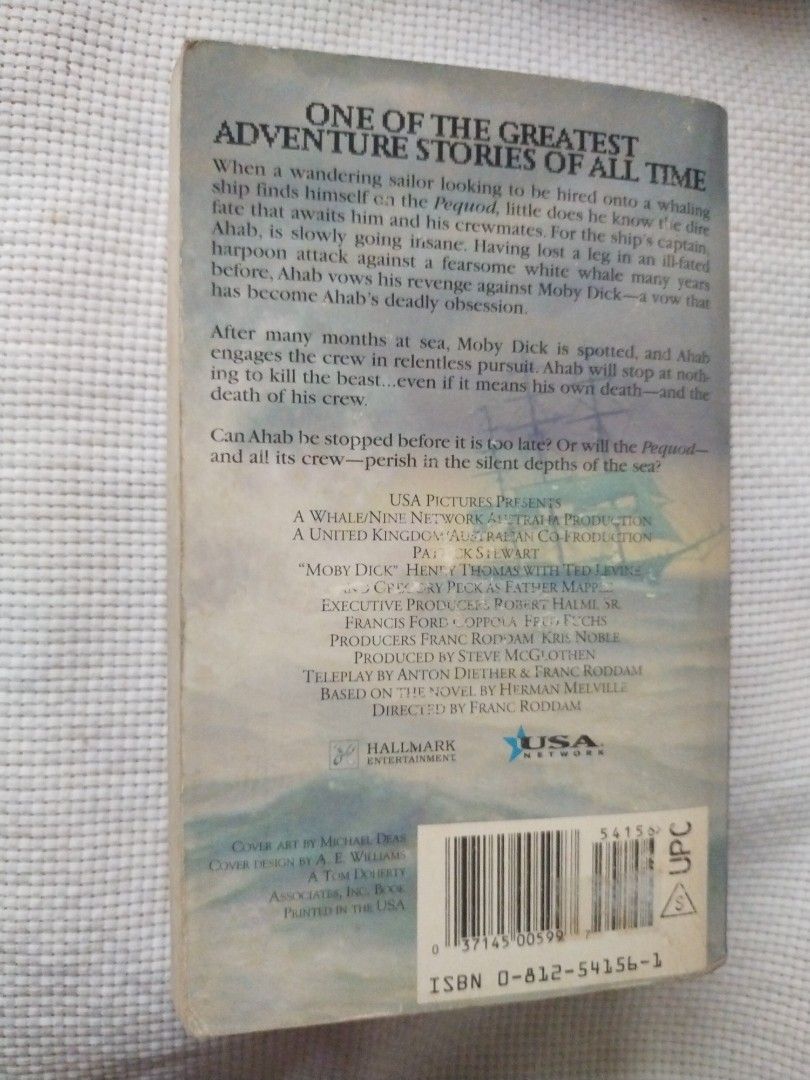 Moby Dick by Herman Melville(pocketbook) (Category: Storybooks) located in Marikina City. Submitted by eruthbb0206 (Listing ID 1384469316, Image 2). Description: bought from 2nd hand bookstore buyer pays for the shipping fee shipping fee within Metro Manila ranges from 40-60 pesos depending on the weight of the book or pouch used by the courier provincial rates depend on the courier's service availability payment through G-cash if you have any qu