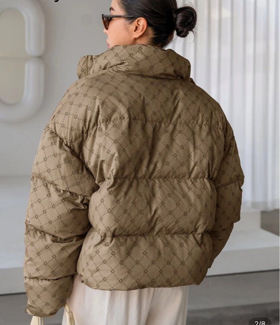 Monogram Oversized Winter Jacket (Category: Coats, Jackets and Outerwear) located in Kuala Lumpur. Submitted by iamaleia (Listing ID 1398205921, Image 3). Description: Fits M. Very light and durable. Retail price: RM200.