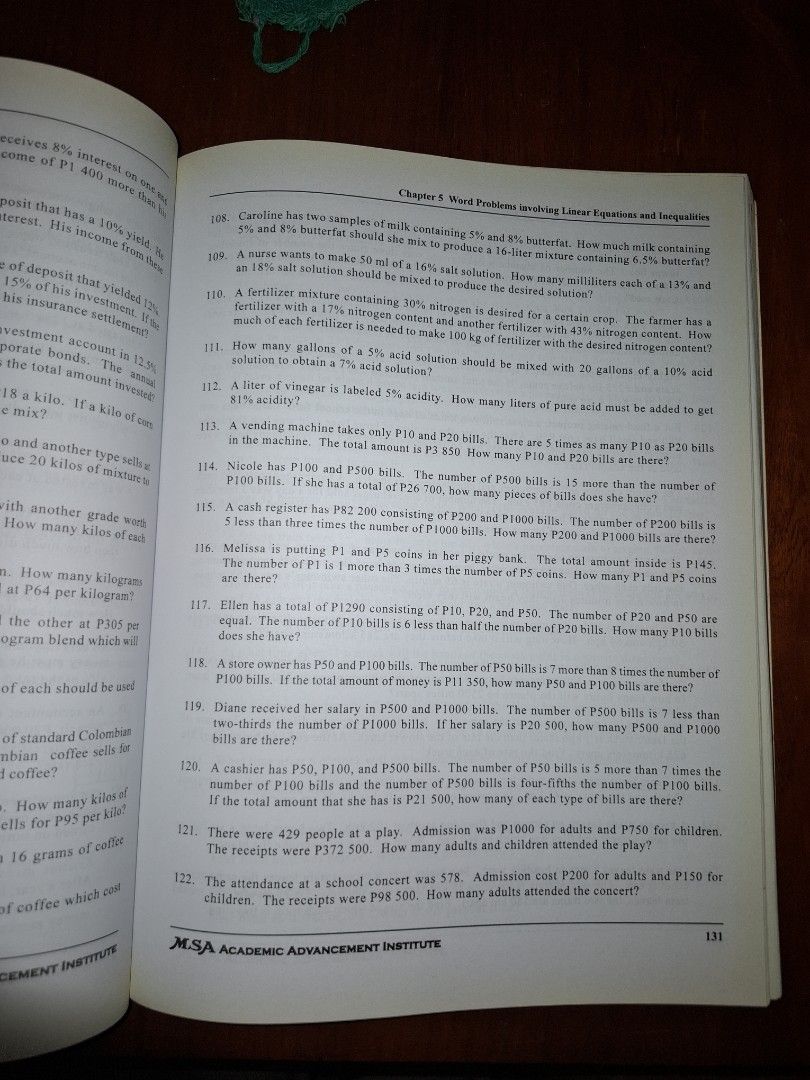 Msa Elementary Algebra (Category: Textbooks) located in Quezon City. Submitted by cncarousel (Listing ID 1398195399, Image 2). Description: unused.