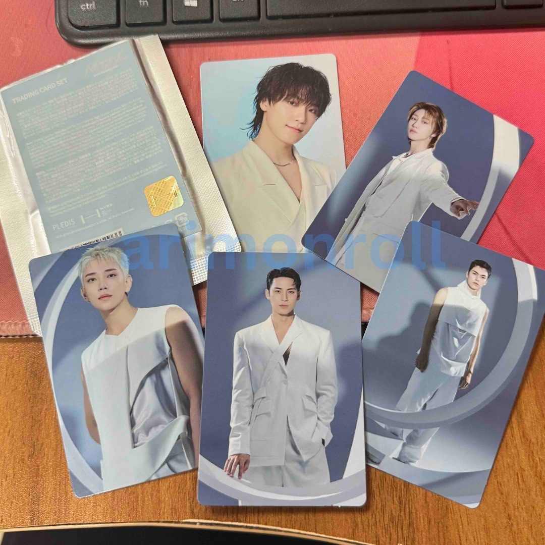 New_ Seventeen Trading Card - Set (Category: Raw Singles) located in Valenzuela. Submitted by arimonroll (Listing ID 1398218534, Image 1). Description: 𝐖𝐓𝐒 / 𝐋𝐅𝐁 ✨NEW_ Seventeen Trading Card Set ✨ 🌷Php 200 only (5 pcs) 🌷PAYO 🌷Delivery: SDD or J&T 🌷Loc: Quezon City dino the8 joshua mingyu vernon.