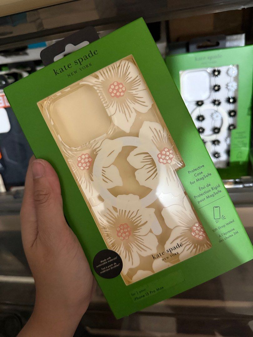 Original Kate Spade Pro Protective Shell MagSafe Case for iPhone 15 Pro Max (Category: Cases & Sleeves) located in Manila. Submitted by razelysonn (Listing ID 1398238717, Image 1). Description: Fixed price last piece :).
