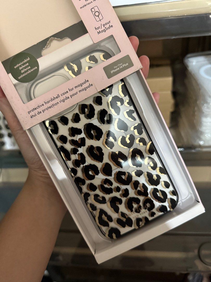 Original Kate Spade Protective Shell Leopard MagSafe Case for iPhone 14 Plus / 15 Plus (Category: Cases & Sleeves) located in Manila. Submitted by razelysonn (Listing ID 1398239123, Image 3). Description: last piece fixed price :).