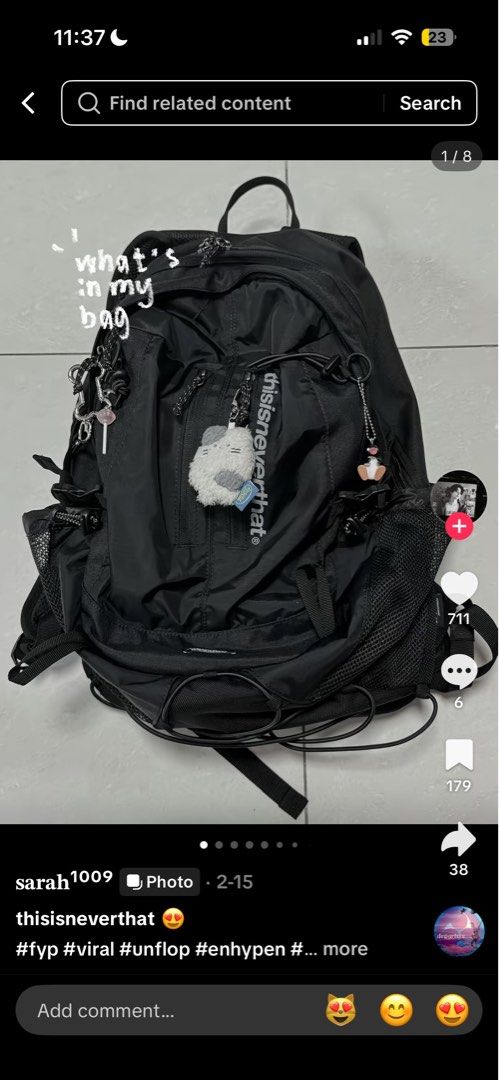 Thisisneverthat backpack (Category: Backpacks) located in Singapore. Submitted by clairories_ (Listing ID 1398259821, Image 1). Description: Brand new bag / backpack Bought for $190 in Japan selling at a loss Haven’t used before .