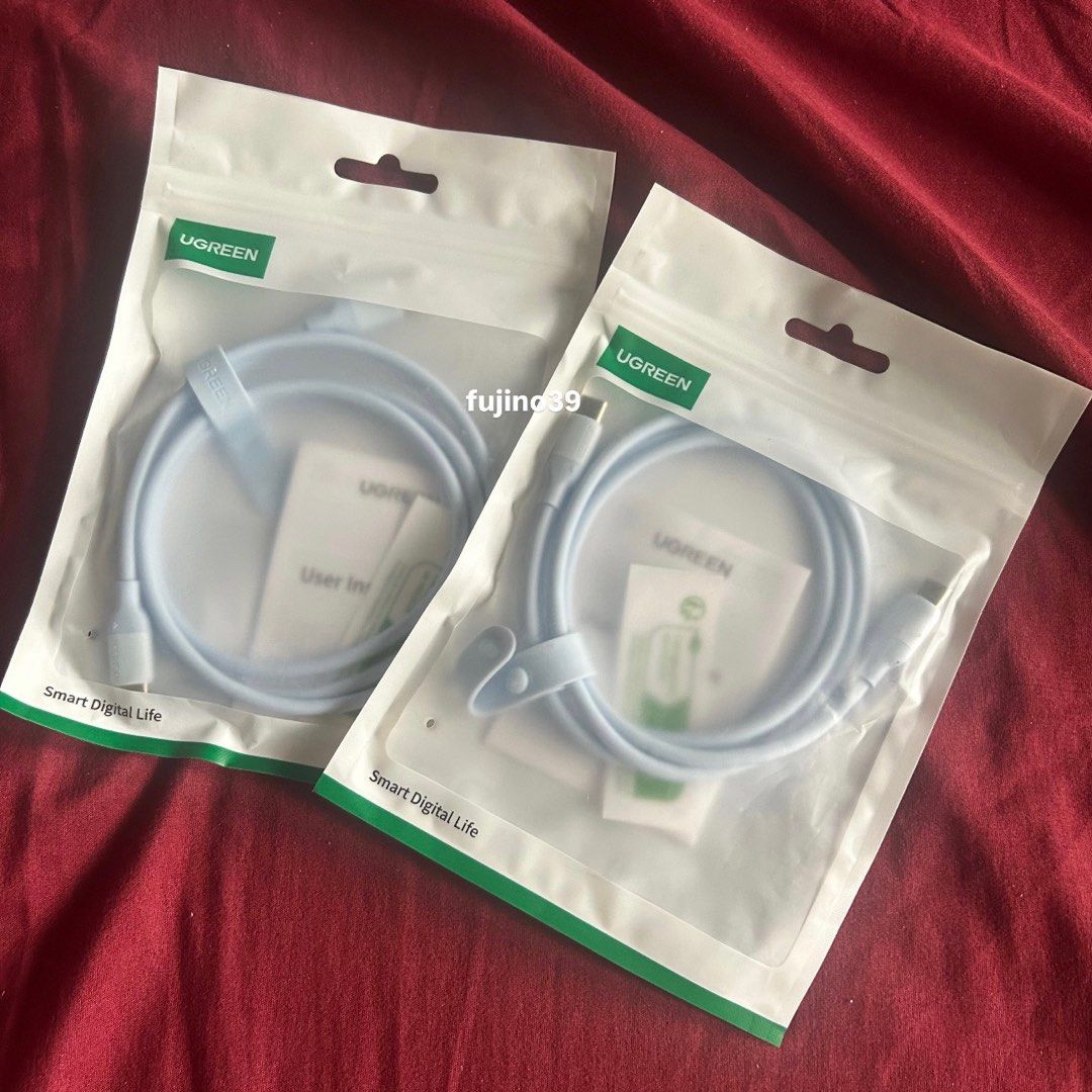 ugreen 60W usb c to type c cable (Category: Chargers & Cables) located in Quezon City. Submitted by fujino39 (Listing ID 1398236926, Image 1). Description: — 250 each! get both for 400 :) — brand new — rfs: bought the wrong type — dm me for more pictures mop: gcash only mod: lalamove or j&t.