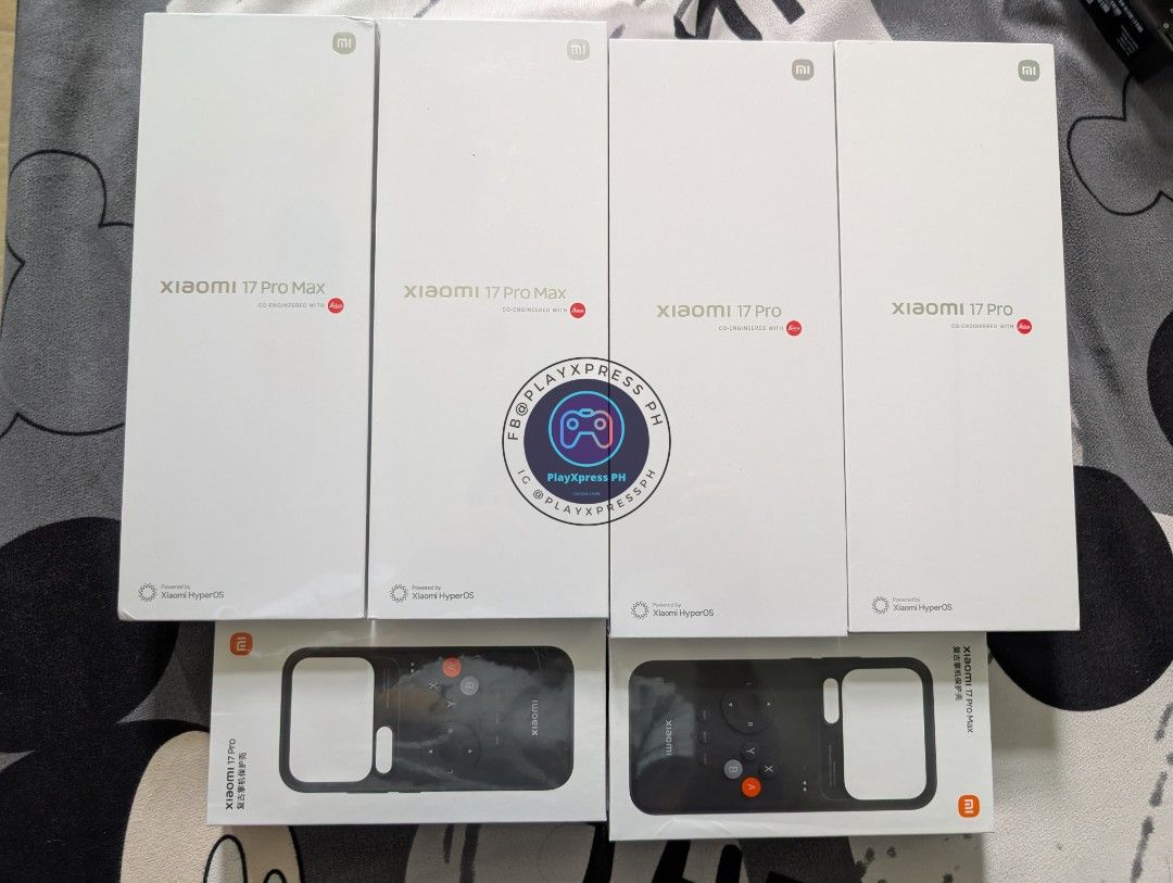 Xiaomi 17 Pro and Xiaomi 17 Pro Max (Category: Xiaomi) located in Pasay City. Submitted by playxpressph (Listing ID 1398205799, Image 1). Description: Xiaomi 17 Pro 12GB RAM + 256GB 46,990 Xiaomi 17 Pro 12GB RAM + 512GB 48,990 Xiaomi 17 Pro 16GB RAM + 512GB 51,990 Xiaomi 17 Pro 16GB RAM + 1TB 54,990 Black/White/Green/Purple Xiaomi 17 Pro Max 12GB RAM + 512GB 54,990 Xiaomi 17 Pro Max 16GB RAM + 512GB 57,990 Xiaomi 17 Pro Max 16GB RAM + 1TB 63,990 