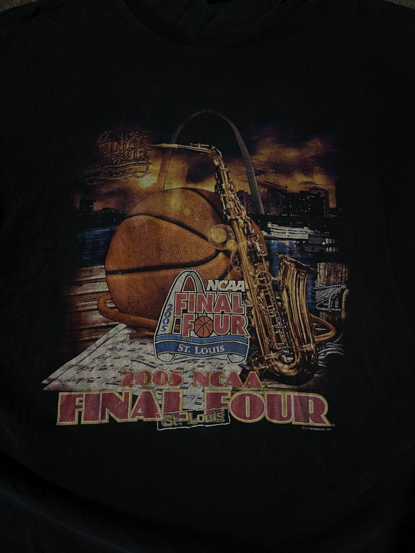2005 NCAA FINAL FOUR NORTH ST. LOUIS SHIRT (Category: Activewear) located in Bocaue. Submitted by mosthighcollective (Listing ID 1398435030, Image 2). Description: 2005 NCAA FINAL FOUR NORTH ST. LOUIS SHIRT Size: XL Dimes: 23.5 waist 30.5 length Issue: crack prints Excellent condition 800 only Dm me to avail🫡.