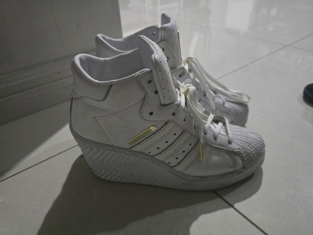 Adidas Superstar Wedge Sneakers (Category: Sneakers) located in Manila. Submitted by rcloset___ (Listing ID 1398416910, Image 1). Description: like new used.only tree times original price is 8k.