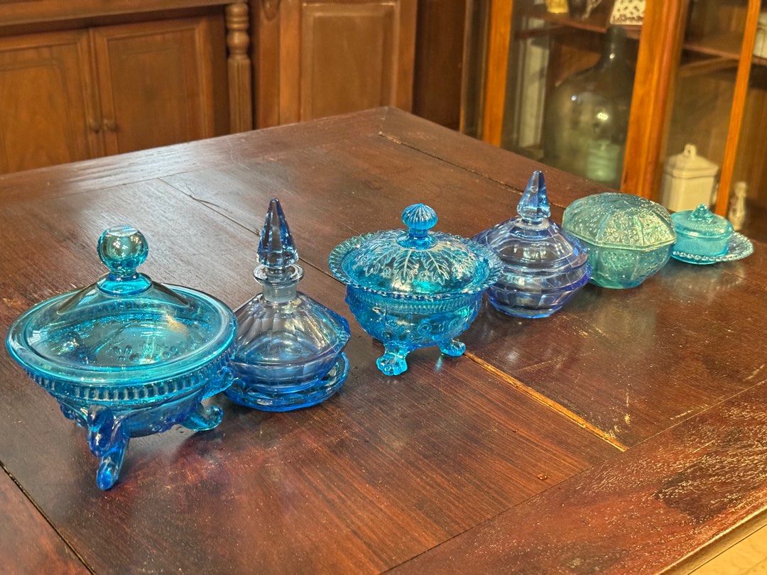 Antique Blue GlassWares (Category: Dinnerware & Cutlery) located in Manila. Submitted by sinaunang_gamit (Listing ID 1398464605, Image 1). Description: Antique Blue GlassWares some has cracks and chips selling as is. Location: 6th ave Caloocan Take all for 20k.