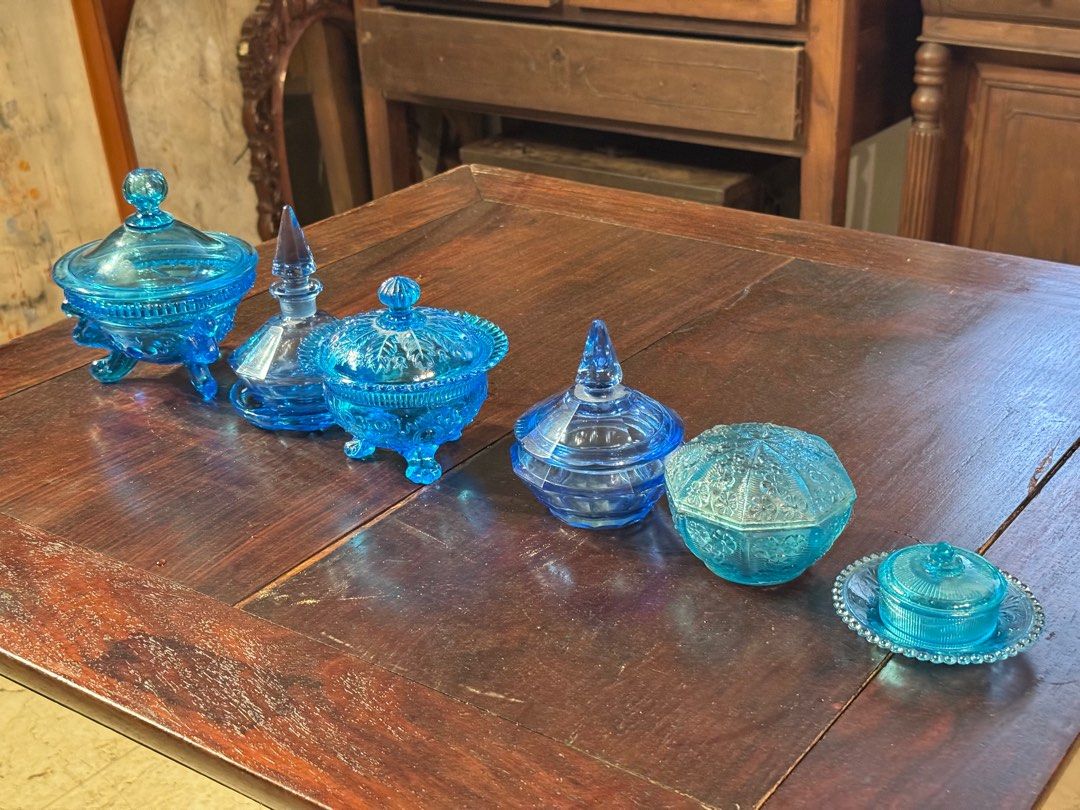 Antique Blue GlassWares (Category: Dinnerware & Cutlery) located in Manila. Submitted by sinaunang_gamit (Listing ID 1398464605, Image 2). Description: Antique Blue GlassWares some has cracks and chips selling as is. Location: 6th ave Caloocan Take all for 20k.