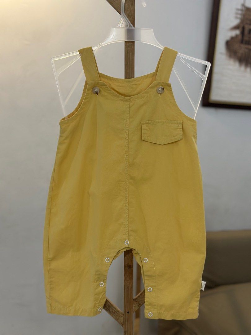 Baby Yellow Overalls 18-24m (Category: Babies & Kids Fashion) located in Santa Cruz. Submitted by cc_celeste (Listing ID 1398472677, Image 1). Description: - Adorable yellow baby overalls - Features a small chest pocket - Snap closures at the bottom for easy diaper changes - Button details on straps - Suitable for babies aged 18-24 months - Cute and practical!.