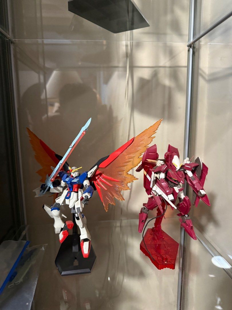 Built Gundam (Category: Gundam Model Kits) located in Singapore. Submitted by oddblurb (Listing ID 1398379607, Image 5). Description: ALREADY BUILT GUNDAM KITS TO CLEAR 1. 1/100 MG Strike Freedom Extra Finish Edition with third party wings of light 2. 1/100 MG Wing Zero Endless Waltz Edition 3. 1/100 HG Akatsuki Shiranui Edition 4. 1/100 HG Gundam Astray Gold Frame Amatsu 5. 1/144 HG Destiny Gundam All comes with original box, panels, unused stic